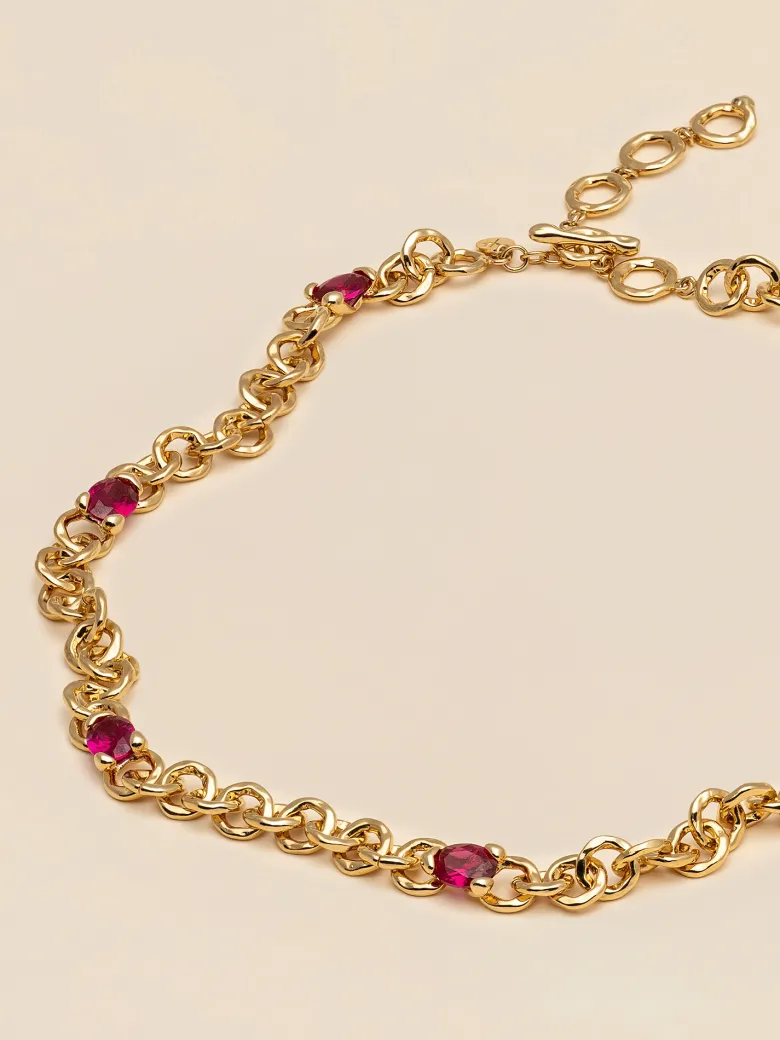 YLVA LI Embla Avantgarde Halsband Ruby – Guld