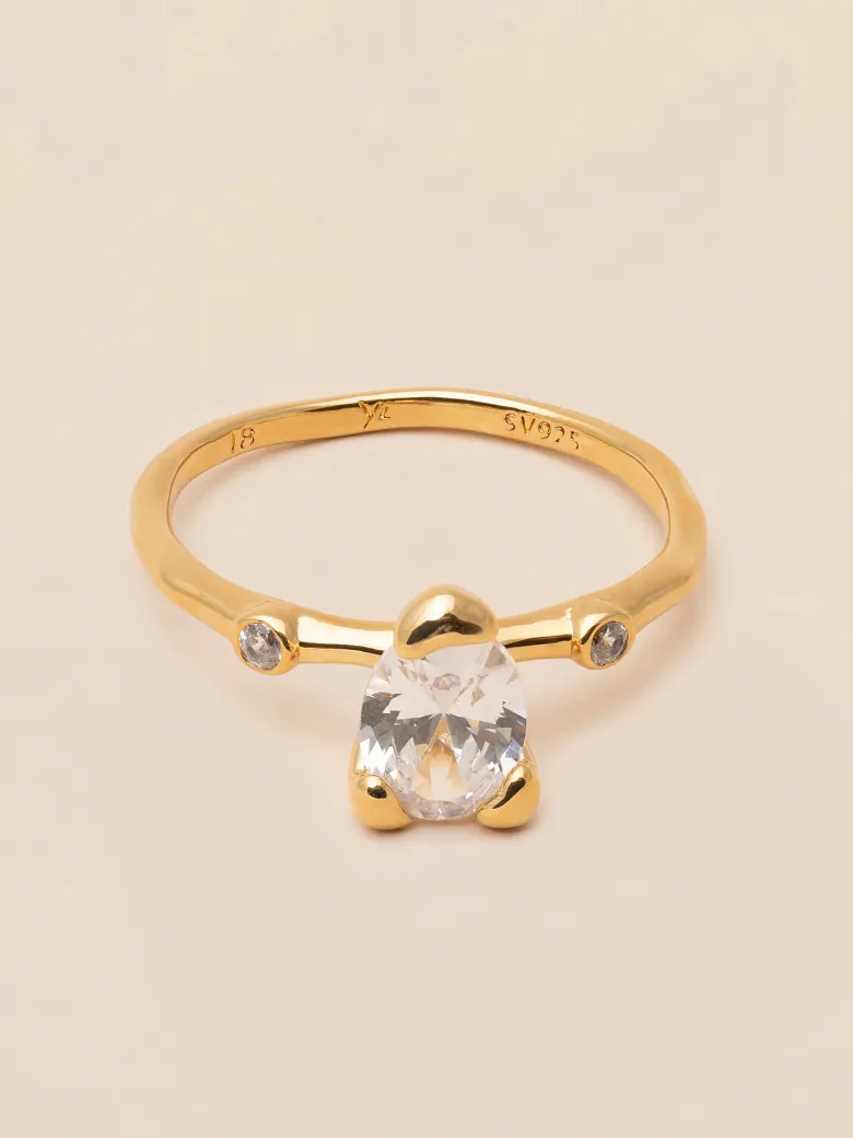 YLVA LI Embla Ring Crystal – Guld