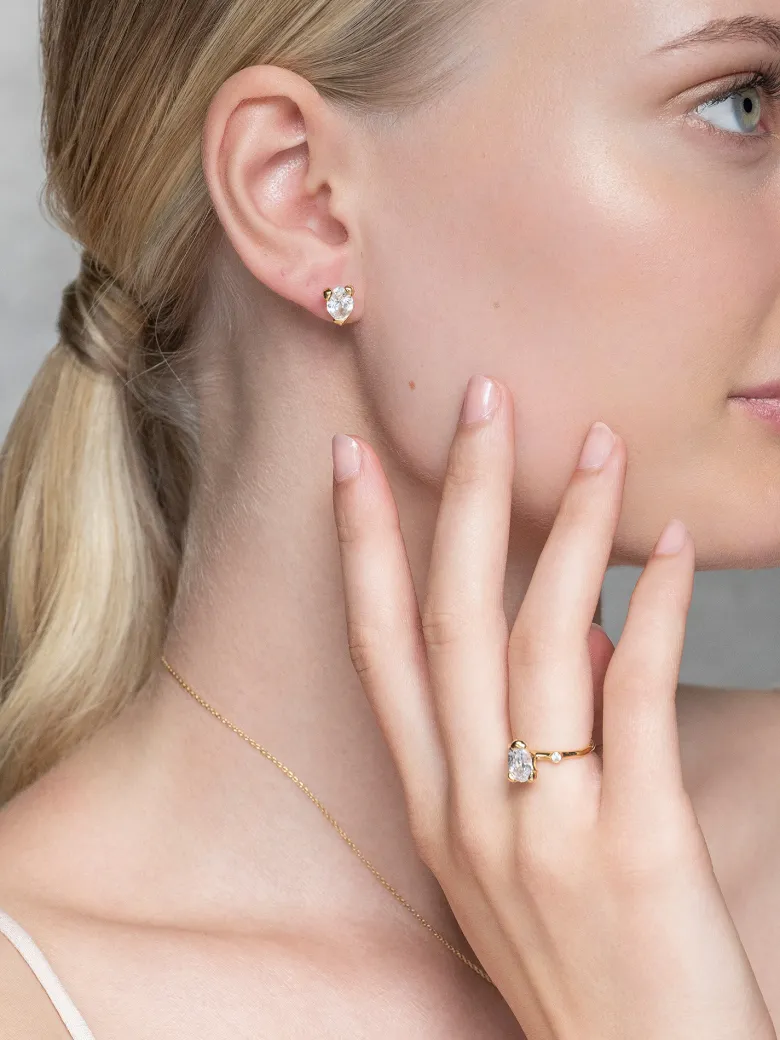 YLVA LI Embla Ring Crystal – Guld