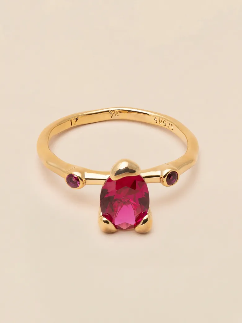 YLVA LI Embla Ring Ruby – Guld