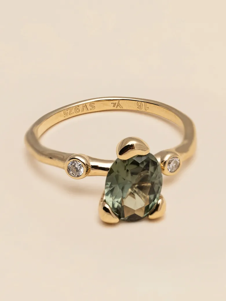 YLVA LI Embla Ring Tourmaline – Guld