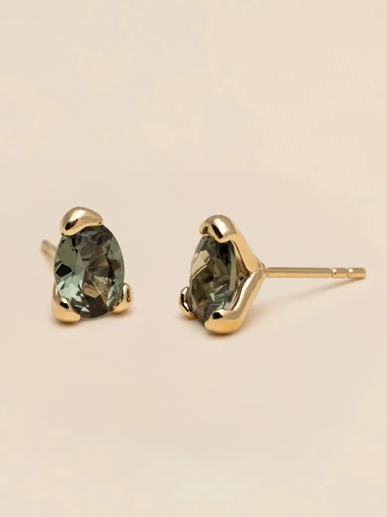 YLVA LI Embla Stud Örhängen Tourmaline – Guld