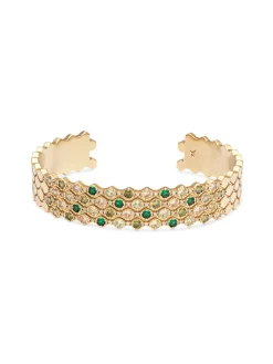 YLVA LI Halo Armband Emerald Guld 5012