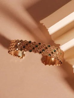 YLVA LI Halo Armband Emerald Guld 5012