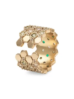 YLVA LI Halo Emerald Ring Guld 3032