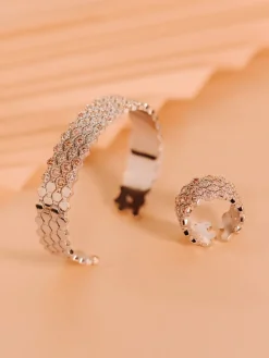 YLVA LI Halo Pink Champagne Ring Silver 3033