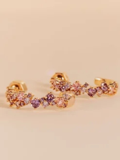 YLVA LI Meadow Avantgarde Örhängen Pink Amethyst Guld 6012