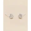 YLVA LI Pave Heart Diamond Örhängen – Silver 8652