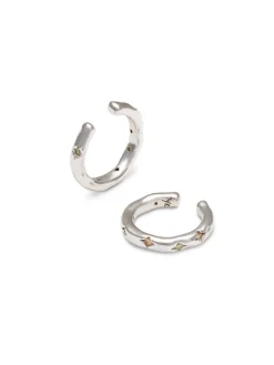 YLVA LI Petite Bertha Cuff Örhängen Light Champagne Silver 6042