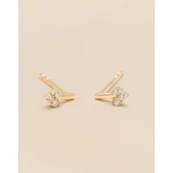 YLVA LI Petite Diamond Heart Örhängen – Gold 8731