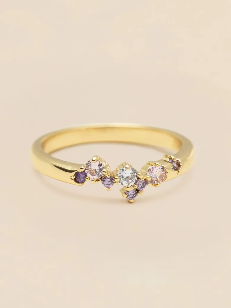 YLVA LI Petite Meadow Ring Pink Amethyst – Guld