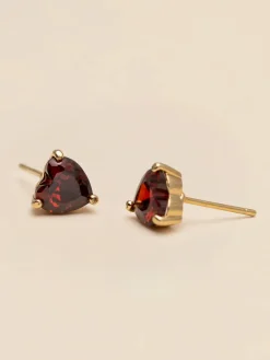 YLVA LI Venus stud Garnet – Guld